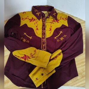 Martini Ranch Western Shirt Snap Women's Size Xs Rodeo Cowboy Rockabilly Country